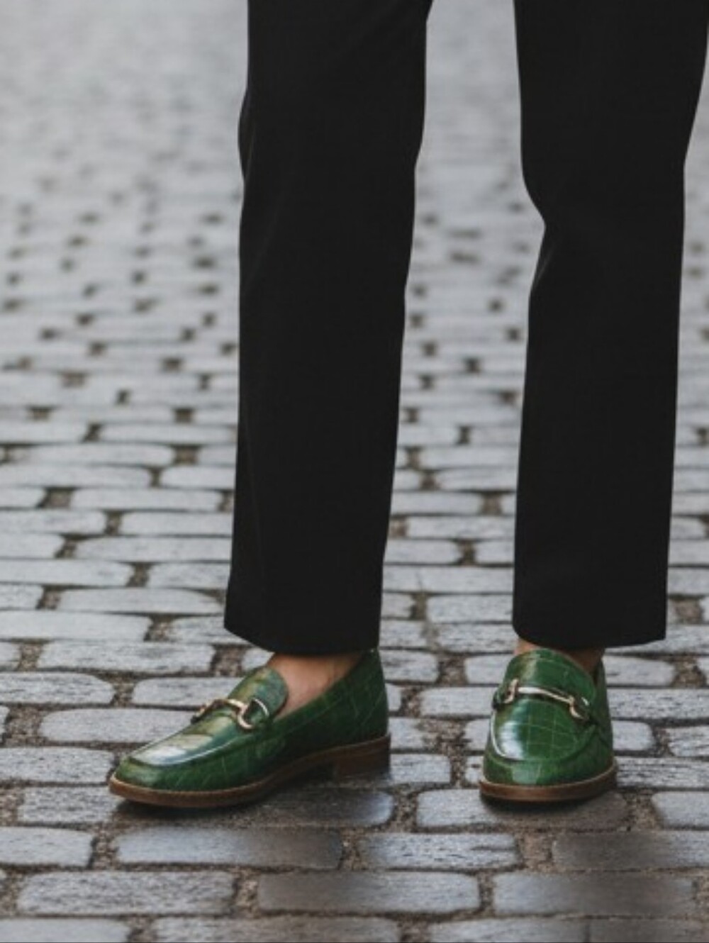 Antonio Melani Reagan Green Croc Embossed Leather Loafers Shoes Sz 5.5